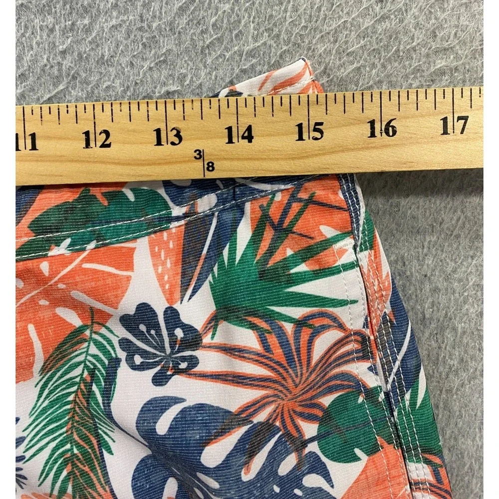 Johnnie-O Men's Swimsuit Lined‎ Trunks Shorts Largo Conch Medium Drawstring Zip